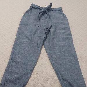 Max Studio Chambray Tie-Waist Pants